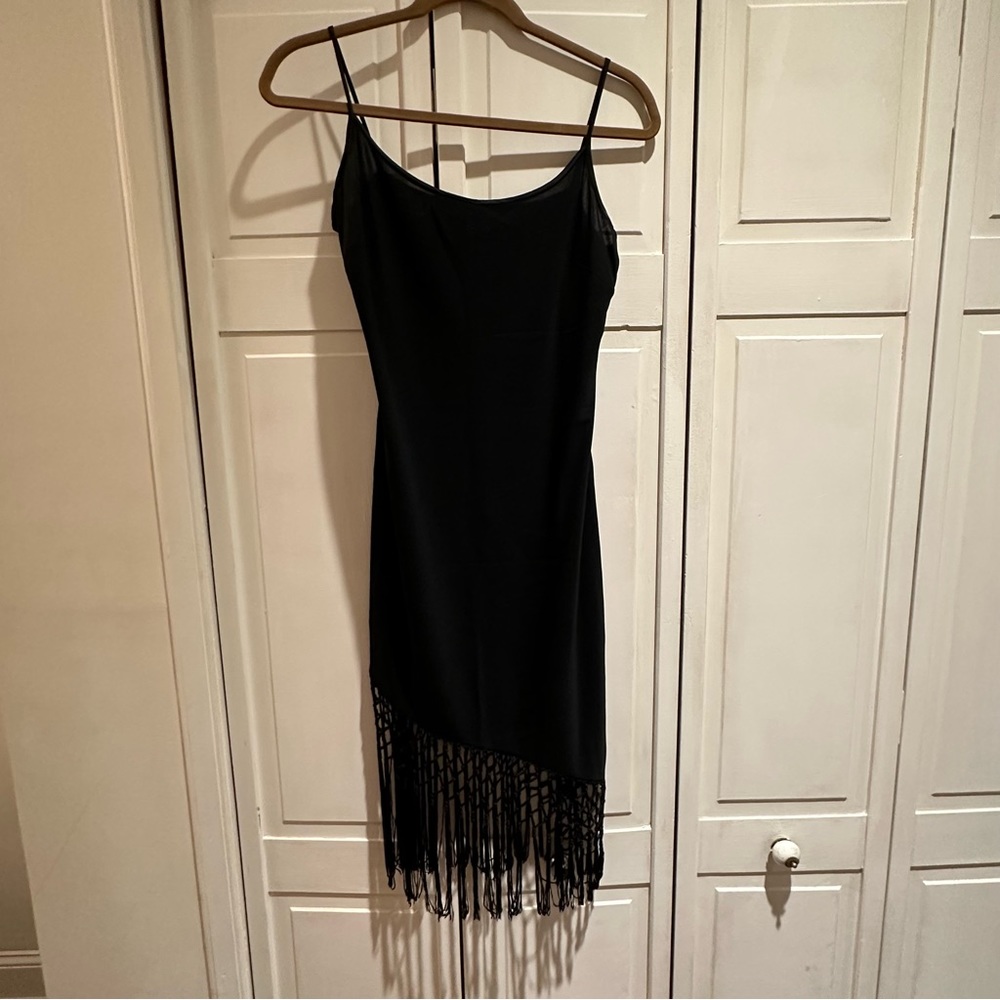 Gatsby 1920 theme black dress with tassels